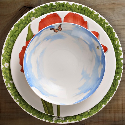 Суповая тарелка 20,5 см Sky Prati Italiani Taitu цвет красный