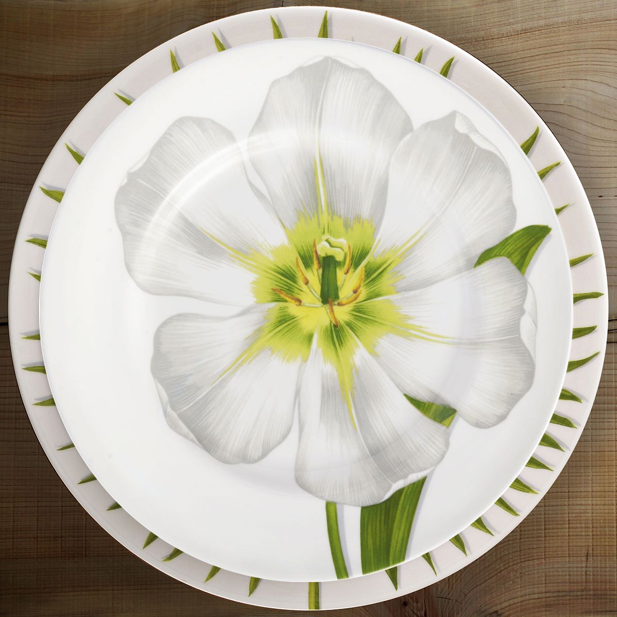Обеденная тарелка 27 см Flower Freedom Taitu цвет белый