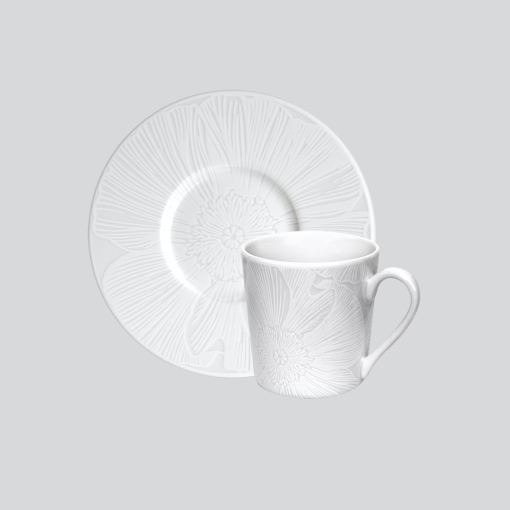 Чашка с блюдцем кофейная 100 мл White Nature Taitu белая