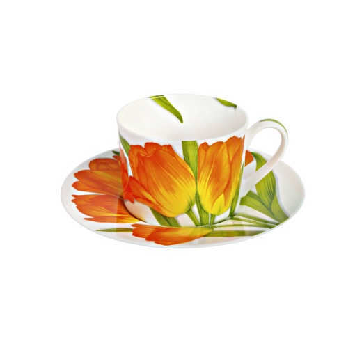 Чашка с блюдцем чайная 230 мл Flower Freedom Taitu цвет оранжевый