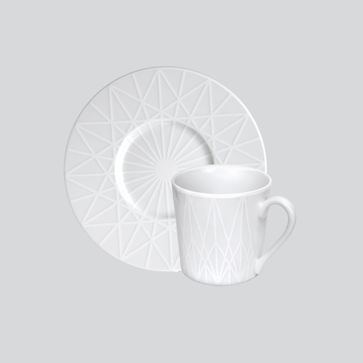 Чашка с блюдцем кофейная 100 мл White Fantasy Taitu белая