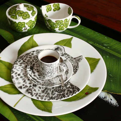 Чашка с блюдцем кофейная 100 мл leopard Wild Spirit Taitu