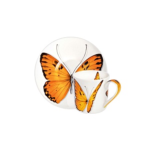 Чашка с блюдцем кофейная 100 мл Butterfly Freedom Taitu цвет оранжевый