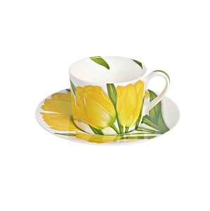 Чашка с блюдцем чайная 230 мл Flower Freedom Taitu цвет желтый