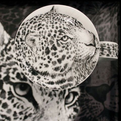 Кружка с крышкой 450 мл leopard Wild Spirit Taitu