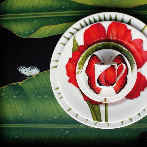 Обеденная тарелка 27 см Flower Freedom Taitu цвет красный
