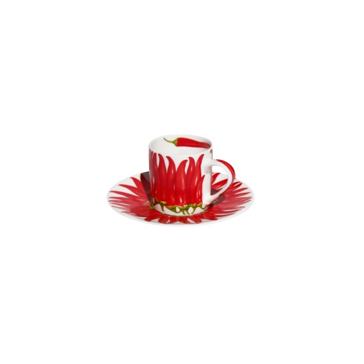 Чашка с блюдцем  для кофе PEPPER , 100 мл, RED     12-11-91